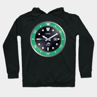 Casio Duro in Green Hoodie